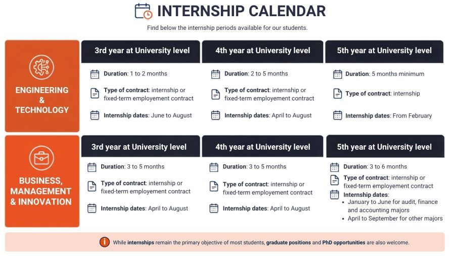 Internship Calendar 2026