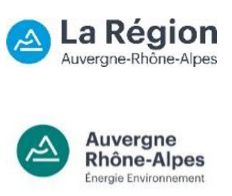 Logos : La Région Auvergne-Rhône-Alpes, Auvergne-Rhône-Alpes Energie Environnement